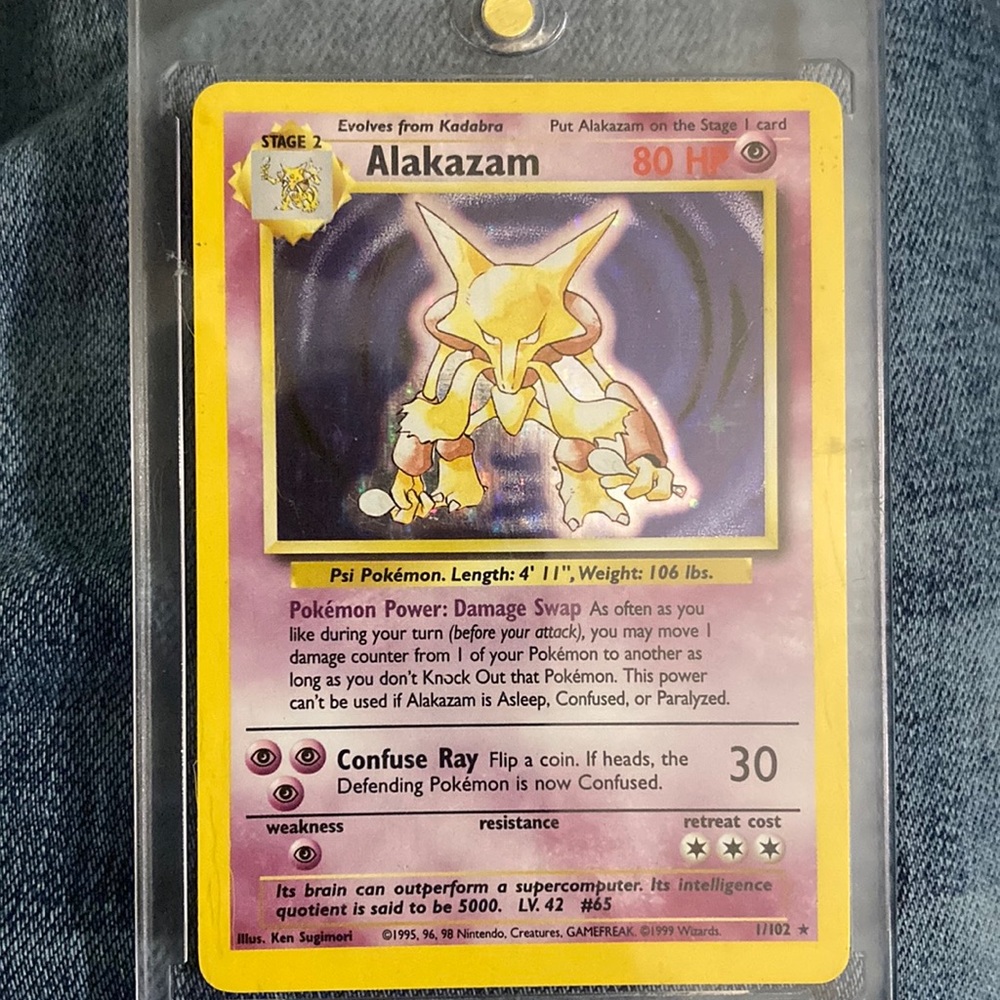 Pokémon  Alakazam Base Set 1/102 Holo Unlimited Rare